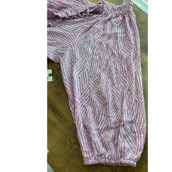 Terra& sky 2X (20wX22W) Violet Pink Patchwork 100% Rayon Convertible Blouse - Picture 6 of 8